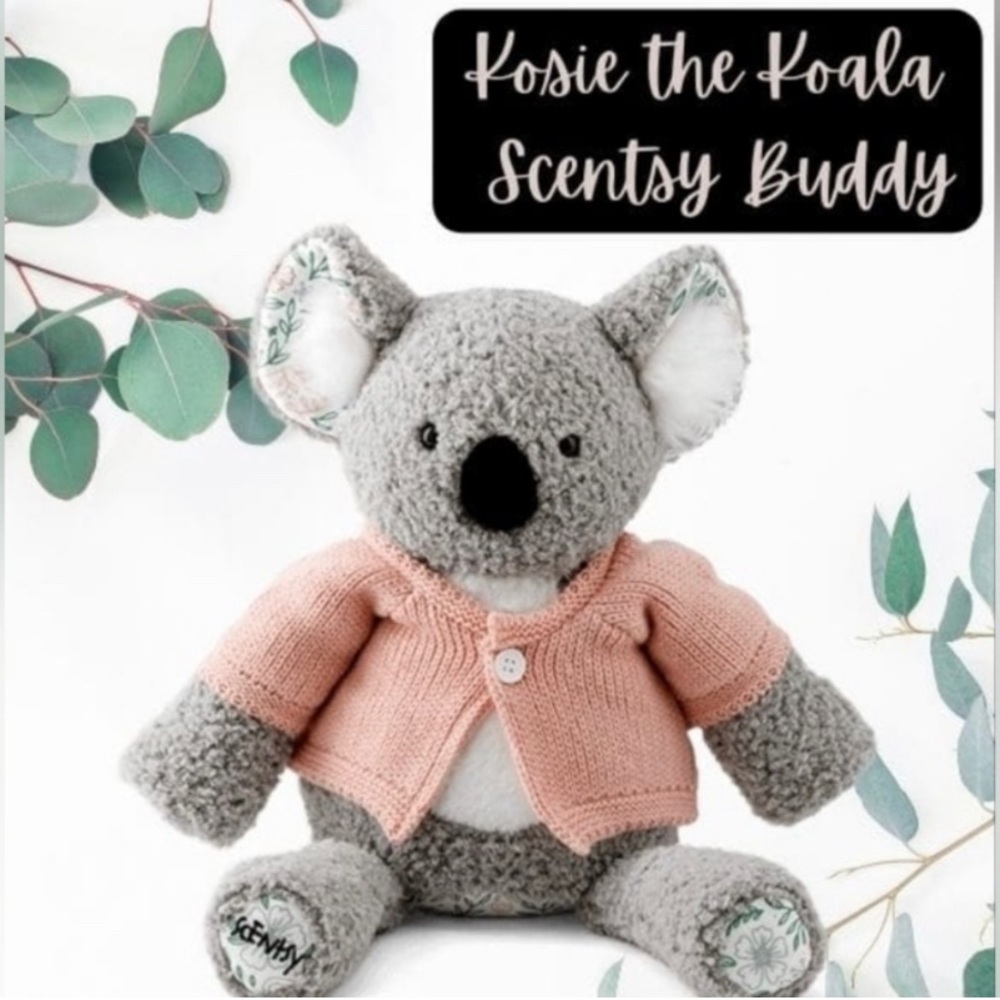 Kosie The Koala Scentsy Buddy - Cozy Cardigan Scent Pak - Soft, Blushing Rose